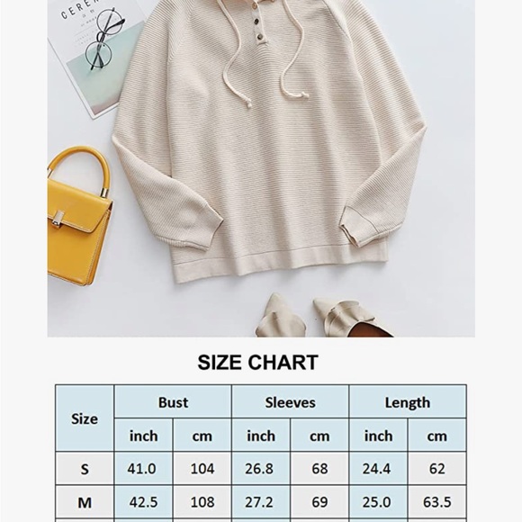 Hooded Pullover Sweater with Buttons GRAY - Picture 4 of 5